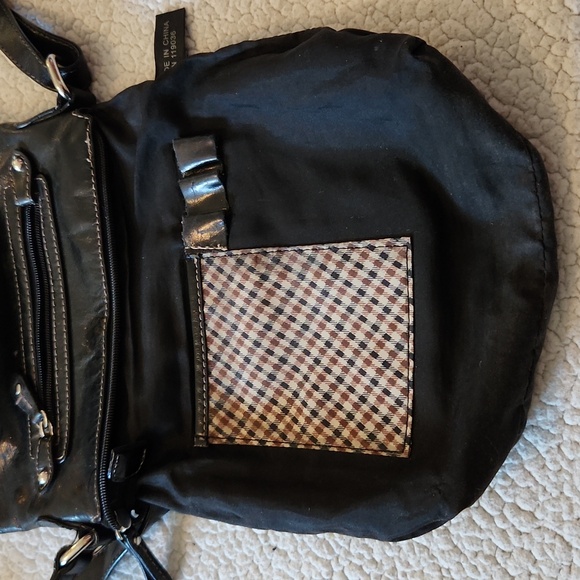 Giani Bernini Geuine Leather Multi Compartment Gingham Plaid  Crossbody Bag Boho - Picture 11 of 16